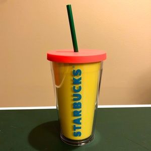 RARE Starbucks 2016 neon colorblock tumbler